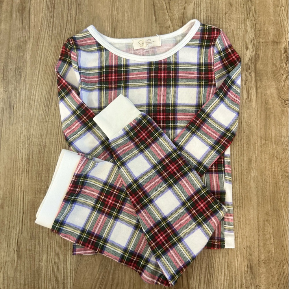 Jessica Simpson Multicolor Plaid Kids Pajama Set